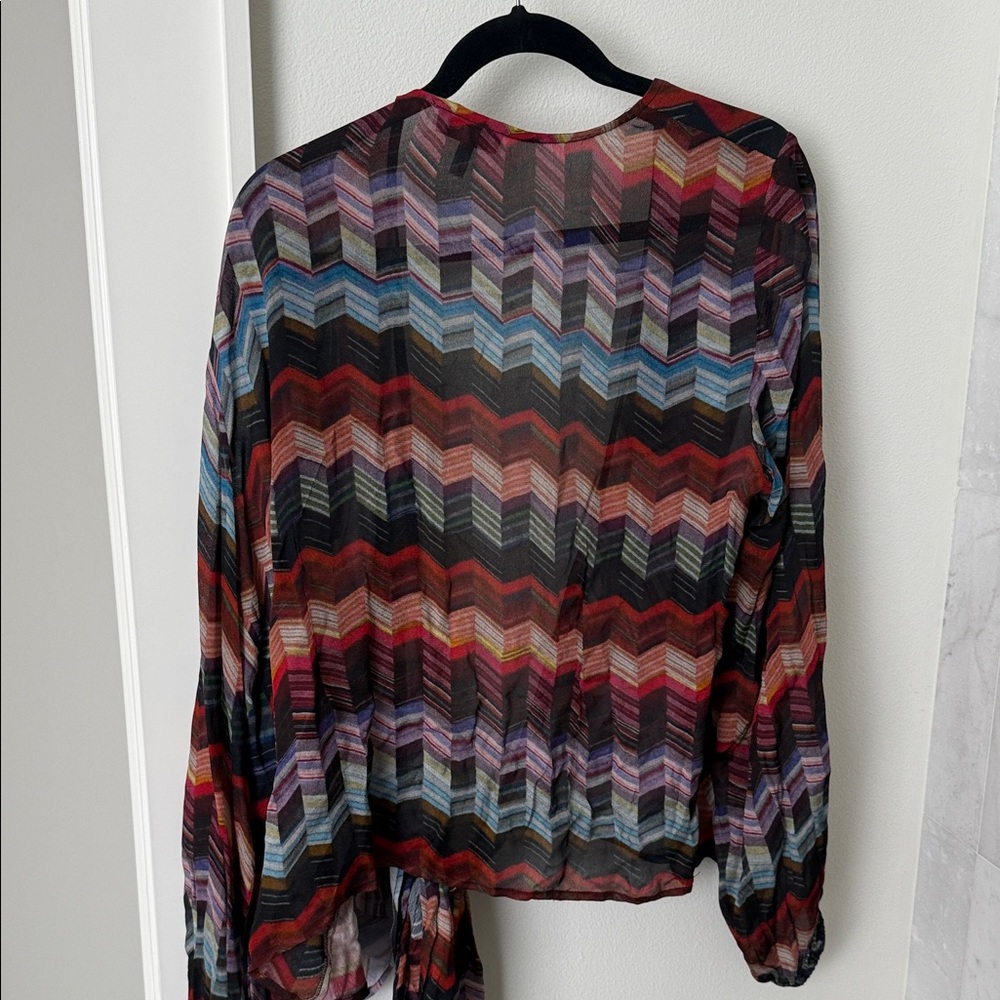Anthropologie Multicolor Chevron Blouse - Picture 3 of 3